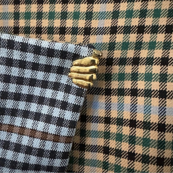 Brogger checkered mini skirt with hand buttons, large - Picture 5 of 16